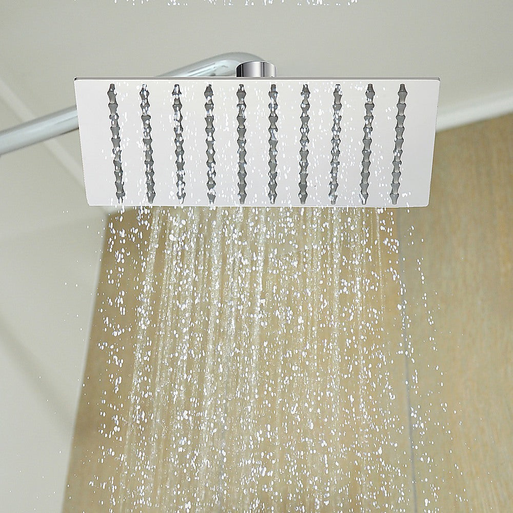 200mm Shower Head Square 304SS Polished Chrome Finish - 0