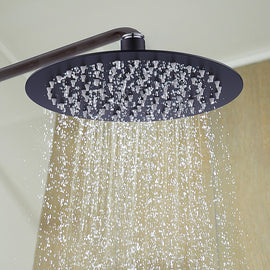 200mm Shower Head Round 304SS Electroplated Matte Black Finish - 0