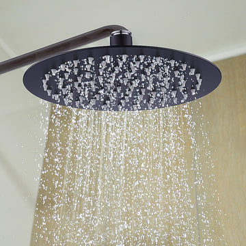 200mm Shower Head Round 304SS Electroplated Matte Black Finish - 0