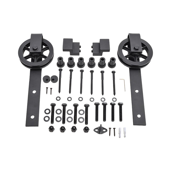 2M Big Spoke Wheel Sliding Barn Door Hardware