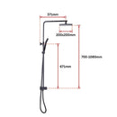 WELS 8" Rain Shower Head Set Square Dual Heads Faucet High Pressure Hand Held-12