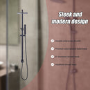 WELS 8" Rain Shower Head Set Square Dual Heads Faucet High Pressure Hand Held-10
