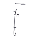 WELS 8" Rain Shower Head Set Square Dual Heads Faucet High Pressure With Mixer-4