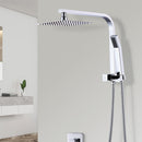 WELS 8" Rain Shower Head Set Square Dual Heads Faucet High Pressure Hand Held-2