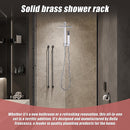 WELS 8" Rain Shower Head Set Square Dual Heads Faucet High Pressure Hand Held-5