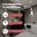 WELS 8" Rain Shower Head Set Square Dual Heads Faucet High Pressure Hand Held-6