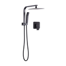 WELS 8" Rain Shower Head Set Square Dual Heads Faucet High Pressure With Mixer-7