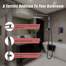 WELS 8" Rain Shower Head Set Square Dual Heads Faucet High Pressure With Mixer-6