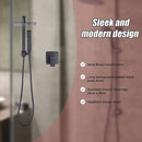 WELS 8" Rain Shower Head Set Square Dual Heads Faucet High Pressure With Mixer-10