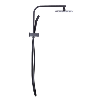 WELS 8" Rain Shower Head Set Square Dual Heads Faucet High Pressure Hand Held