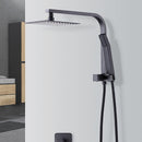 WELS 8" Rain Shower Head Set Square Dual Heads Faucet High Pressure Hand Held-2