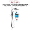 WELS 8" Rain Shower Head Set Square Dual Heads Faucet High Pressure Hand Held-6
