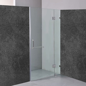 90 x 200cm Wall to Wall Frameless Shower Screen 10mm Glass By Della Francesca - 0