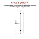 100 x 200cm Wall to Wall Frameless Shower Screen 10mm Glass By Della Francesca-5