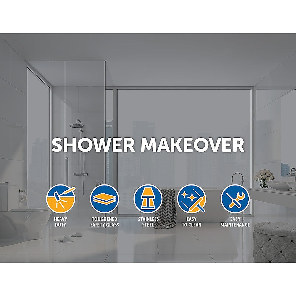 110 x 200cm Wall to Wall Frameless Shower Screen 10mm Glass By Della Francesca - 0