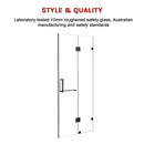 110 x 200cm Wall to Wall Frameless Shower Screen 10mm Glass By Della Francesca-5