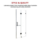 120 x 200cm Wall to Wall Frameless Shower Screen 10mm Glass By Della Francesca-5