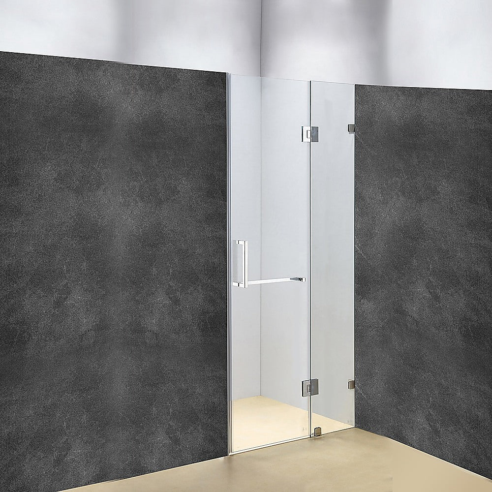 120 x 200cm Wall to Wall Frameless Shower Screen 10mm Glass By Della Francesca - 0
