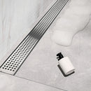 1200mm Bathroom Shower Stainless Steel Grate Drain w/Centre outlet Floor Waste Square Pattern-8