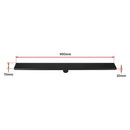 900mm Bathroom Shower Black Grate Drain w/Centre outlet Floor Waste Square Pattern-12