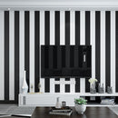 Modern Fashion Black & White Stripes Wallpaper Wall Mural-4