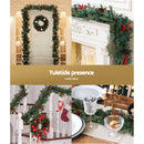 Jingle Jollys 2.4m Christmas Garland with LED Lights Decorations Xmas Party-5