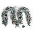 Jingle Jollys 2.7m Christmas Garland with LED Lights Snowy Decoration Xmas Party-1