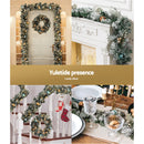 Jingle Jollys 2.7m Christmas Garland with LED Lights Snowy Decoration Xmas Party-5