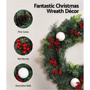 Jingle Jollys Christmas Garland with Wreath Set LED Lights Xmas Tree Decor-5