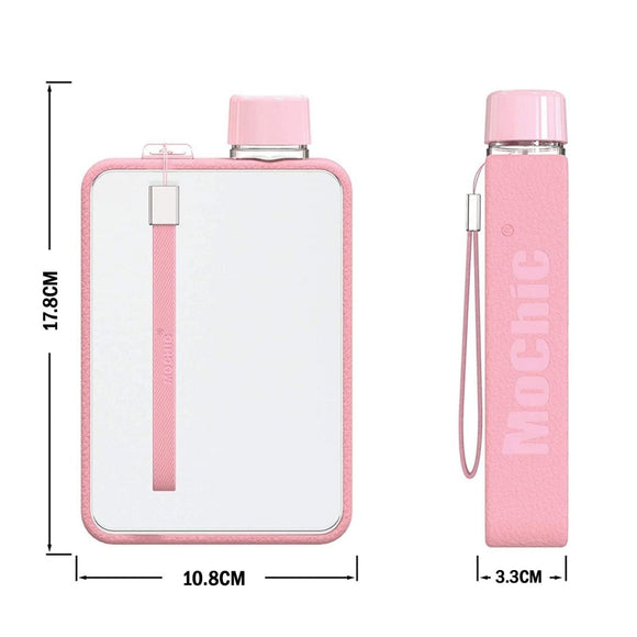 A5 Flat Water Bottle Portable Travel Mug BPA Free Water Bottle (Grey) - RnR Galore