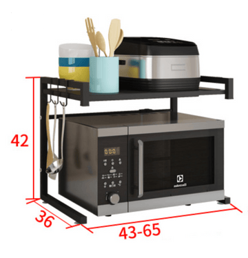 Adjustable Microwave Oven Storage Shelf Black - RnR Galore