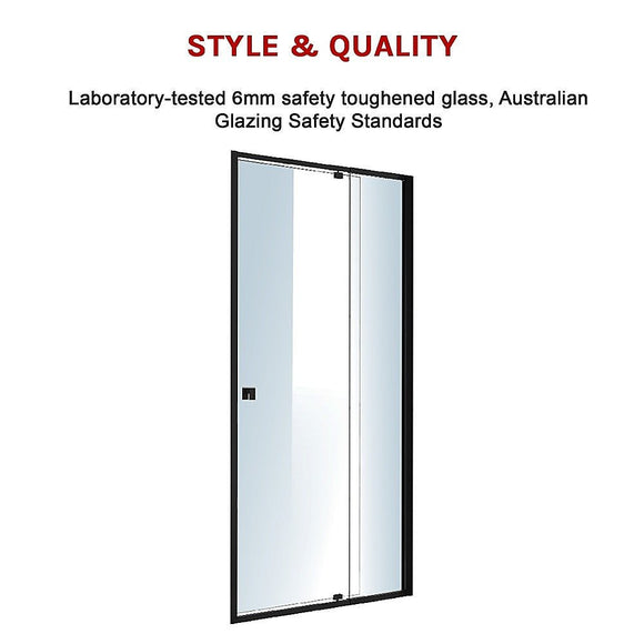 Adjustable Semi Frameless Shower Screen (82~90) x 195cm Australian Safety Glass - RnR Galore
