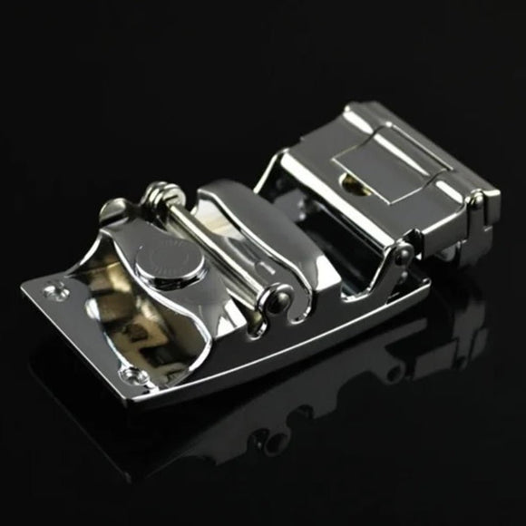 Adjustable Slide Luxury Leather Belt For Men's Automatic Buckle Ratchet Business Dress Belts (FB850101) - RnR Galore