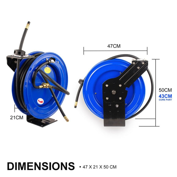 Air Hose Retractable Rewind Reel Automotive Industrial 15m - RnR Galore
