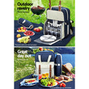 Alfresco 4 Person Picnic Basket Set Backpack Bag Insulated Blue - RnR Galore