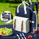 Alfresco 4 Person Picnic Basket Set Backpack Bag Insulated Blue - RnR Galore