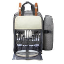 Alfresco 4 Person Picnic Basket Set Backpack Bag Insulated Grey - RnR Galore