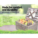 Alfresco 4 Person Picnic Basket Set Insulated Blanket Bag - RnR Galore
