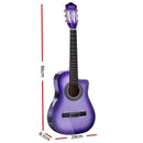 Alpha 34 Inch Classical Guitar Wooden Body Nylon String Beginner Kids Gift Purple - RnR Galore