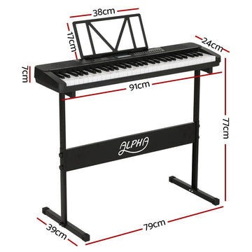 Alpha 61 Keys Electronic Piano Keyboard Digital Electric w/ Stand Touch Sensitive - RnR Galore