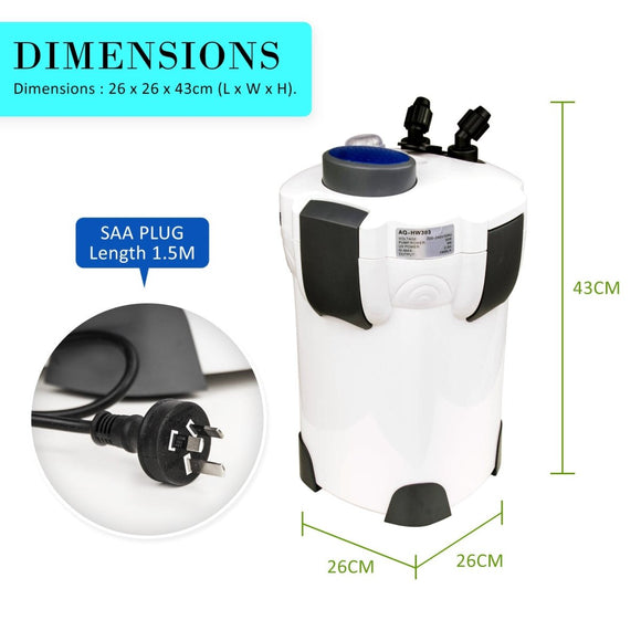 Aquarium UV Light External Canister Filter 1400L/H + Media Kit - RnR Galore