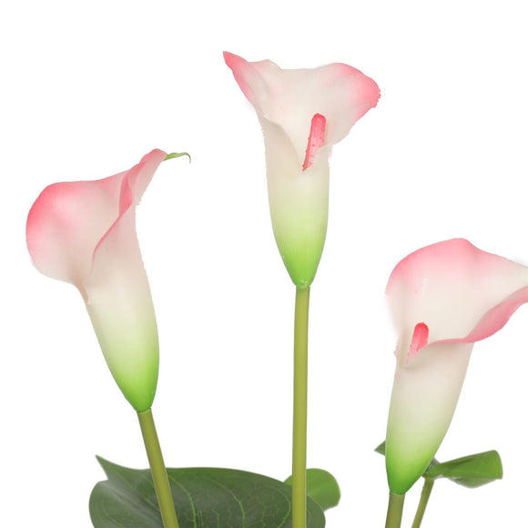 Artificial Flowering White & Pink Peace Lily / Calla Lily Plant 50cm - RnR Galore