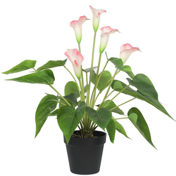 Artificial Flowering White & Pink Peace Lily / Calla Lily Plant 50cm - RnR Galore
