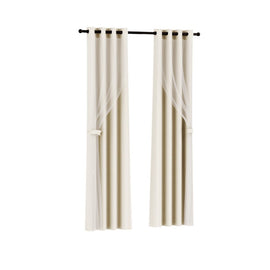 Artiss 2X 132x274cm Blockout Sheer Curtains Beige - RnR Galore