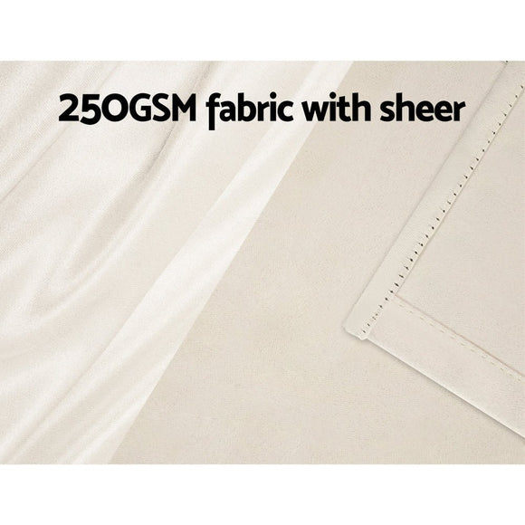 Artiss 2X 132x274cm Blockout Sheer Curtains Beige - RnR Galore
