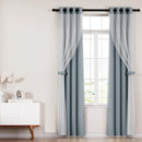 Artiss 2X 132x274cm Blockout Sheer Curtains Light Grey - RnR Galore
