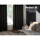 Artiss 2X Blockout Curtains Eyelet 180x213cm Black Shine - RnR Galore