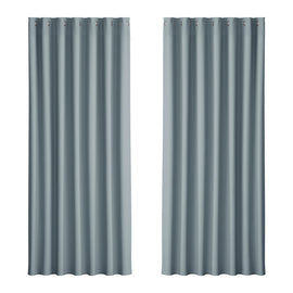 Artiss 2X Blockout Curtains Eyelet 240x230cm Grey - RnR Galore