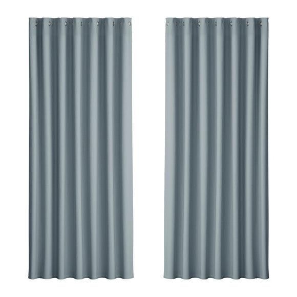 Artiss 2X Blockout Curtains Eyelet 240x230cm Grey - RnR Galore