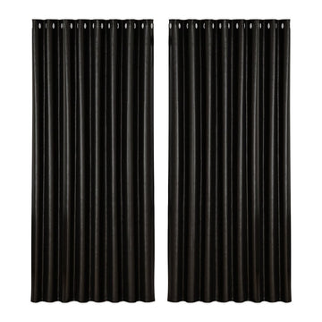 Artiss 2X Blockout Curtains Eyelet 300x230cm Black Shine - RnR Galore